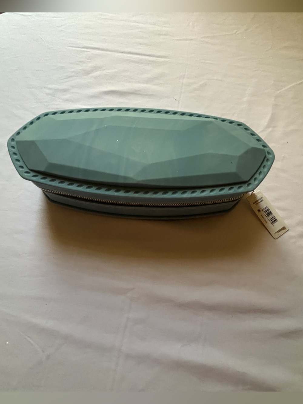 Kendra Scott Slate Green Faceted Zip Pouch New York with Tags